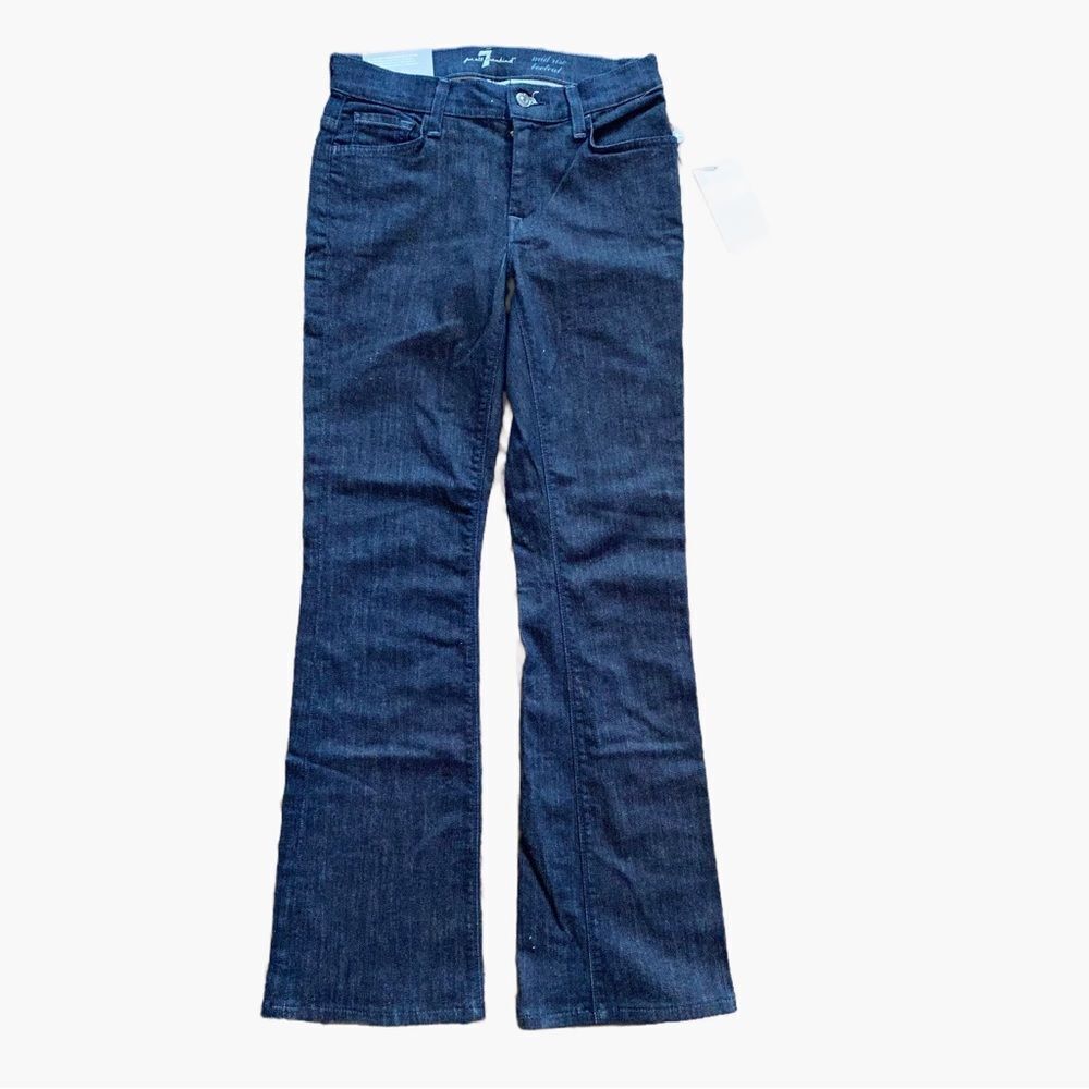 7 for all mankind Jeans  Mid Rise Bootcut ladies size 27 Dark Wash NWT